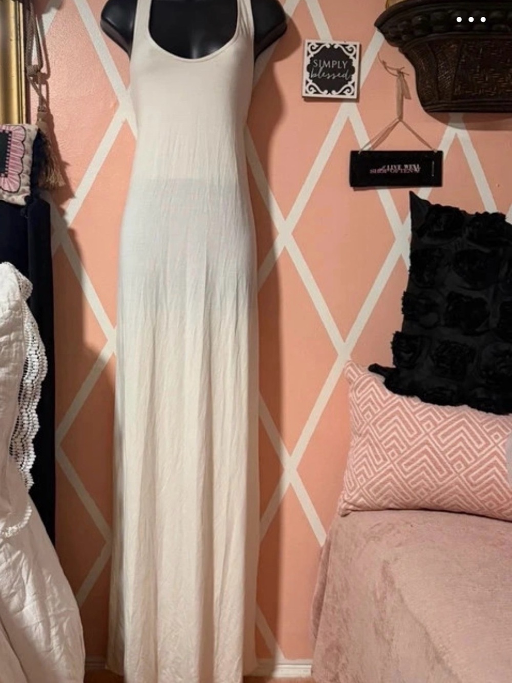 Rachel Pally Cream Scoop Neck Maxi Dress